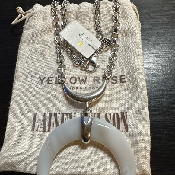 Kendra Yellow Rose Scott Lainey Wilson Crescent Necklace White/Silver - Picture 5 of 6